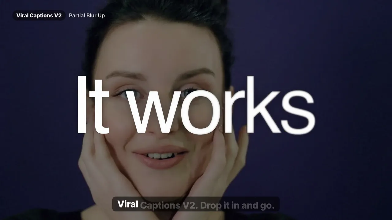 Viral Captions V2 preset preview